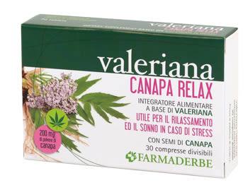 Farmaderbe Valeriana Canapa Relax 30 Compresse Divisibili