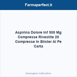 Aspirina Dolore Inf 500 Mg Compresse Rivestite 20 Compresse In Blister Al Pe Carta