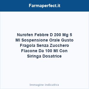 Nurofen Febbre D 200 Mg 5 Ml Sospensione Orale Gusto Fragola Senza Zucchero Flacone Da 100 Ml Con Siringa Dosatrice